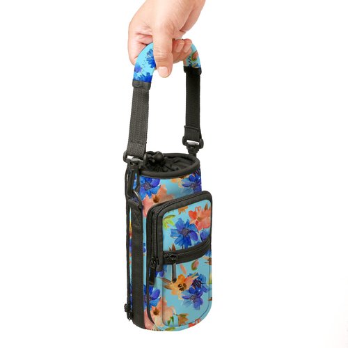 XMBFZ 25oz/40oz Water Bottle Carrier Holder Bag, Adjustable Shoulder & Hand Strap and Pocket,Sports Water Bottle Accessories for Walking Camping Travel Work
