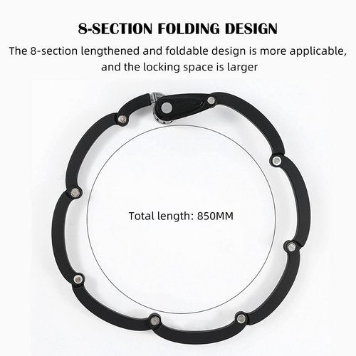 kingsea Bike Foldable Lock, 4-Digit Anti Theft Combination Bicycle Lock,2.8 FT(85CM) Strong Bicycle Locks, Security Level 6 Heavy Duty Compact Folding Bike Lock,Bicycle Chain Lock with Bracket