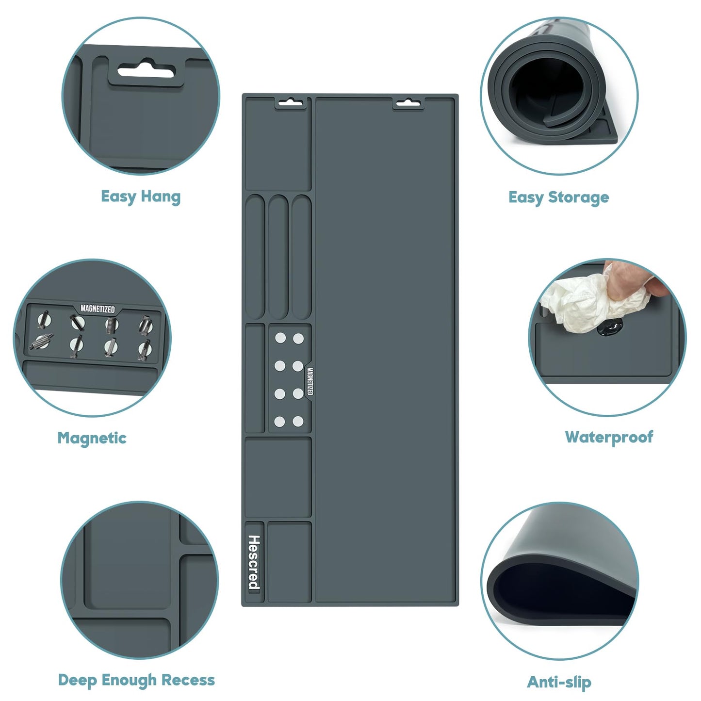 Large Magnetic Gun Cleaning Mat - Ideal for Rifle and Shotgun Maintenance, Anti-Slip with Organizer Parts Tray