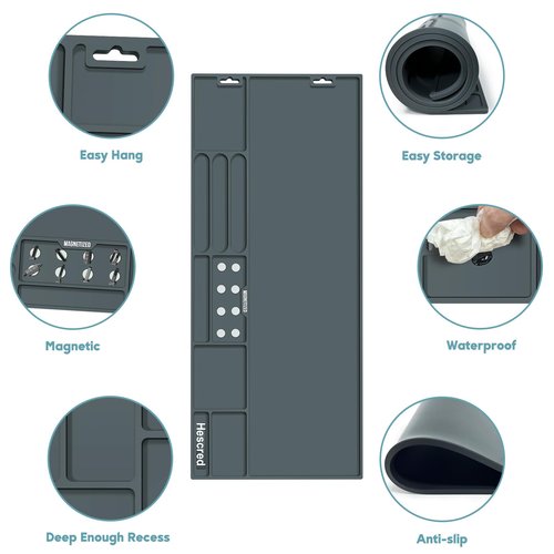 Large Magnetic Gun Cleaning Mat - Ideal for Rifle and Shotgun Maintenance, Anti-Slip with Organizer Parts Tray