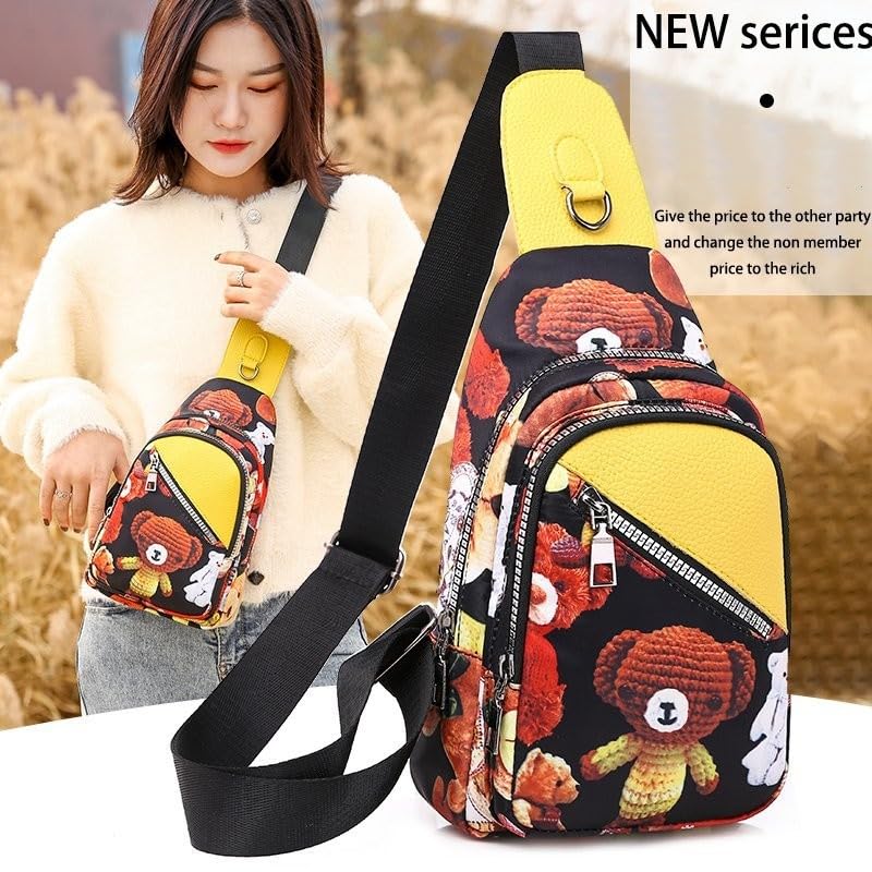 Lmagice New Women's Crossbody Bag Sports Shoulder Bag Hiking Backpack Printed Sling Backpack