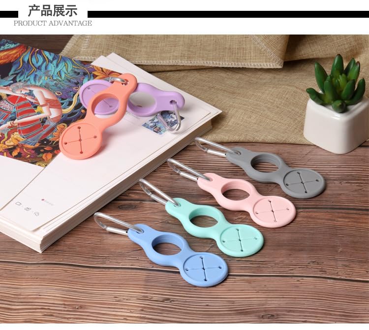 Generic Silicone Water Bottle Clip With Buckle 6pcs, Stick-On Keychain, for Outdoor Camping Hiking Backpacking, Pink