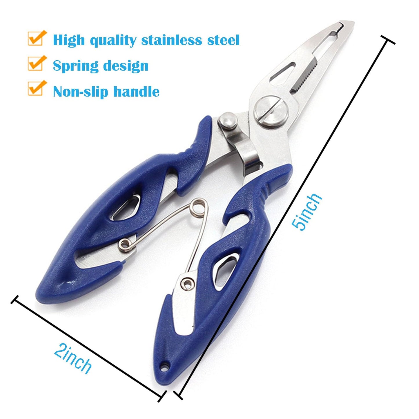 PIYIENR Small Fishing Pliers 2 Multi-Function Scissors Braid Cutters Lightweight Stainless Steel Fishing Tools Split Ring Opener Fish Gripper Hook Remover Gear Accessories