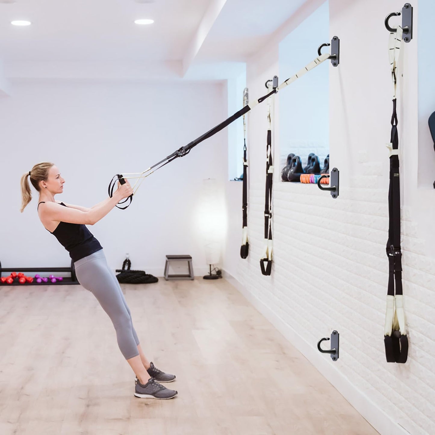 Kipika Wall Anchors for Resistance Bands - Heavy Duty Steel Hook for Home Gym Workout, Strength Training & Physical Therapy - Space-Saving Hooks with Secure G-Shaped Design, 1 Pack