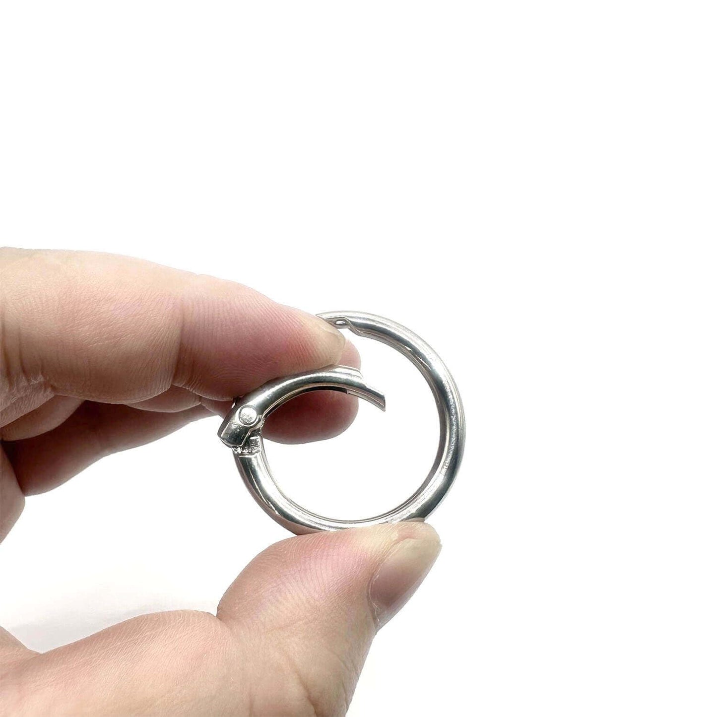 20 Pack 0.75 Inch Keychain Clips,Round Small Carabiner Clip for Key, Metal Keyring Hook Buckle Clip (Silver)