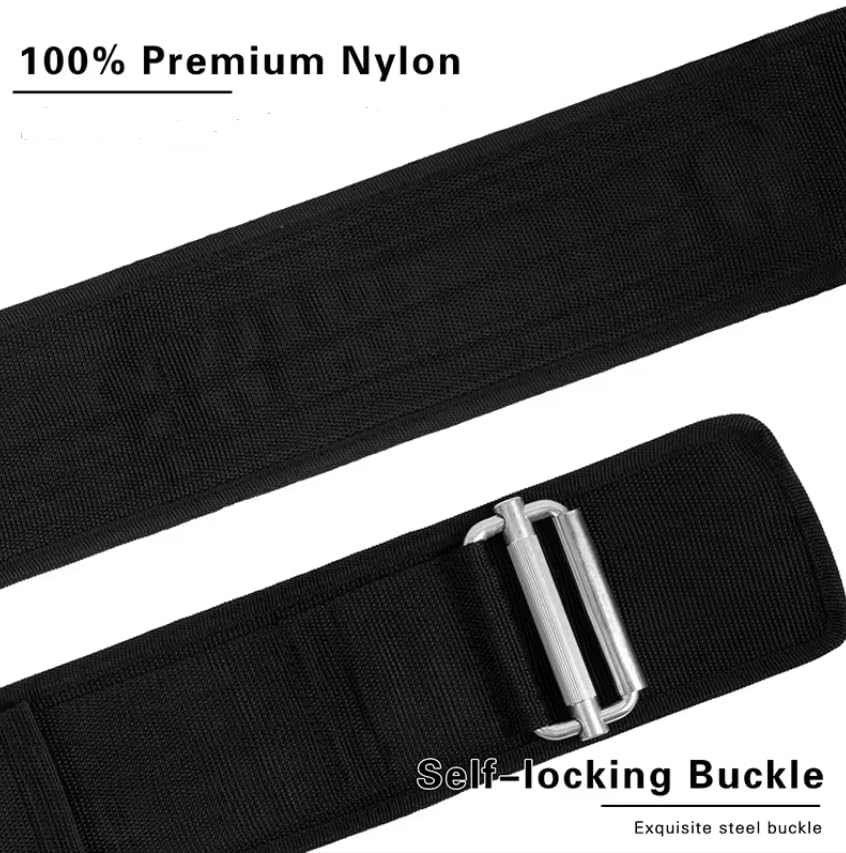 Generic Weight Lifting Belt, Gym Strap, Exercise black belt, Workout belt, Powerlifting belt, Adjustable weightlifting belt for men and women, Bodybuilding belt, Deadlift, (Nylon), Medium