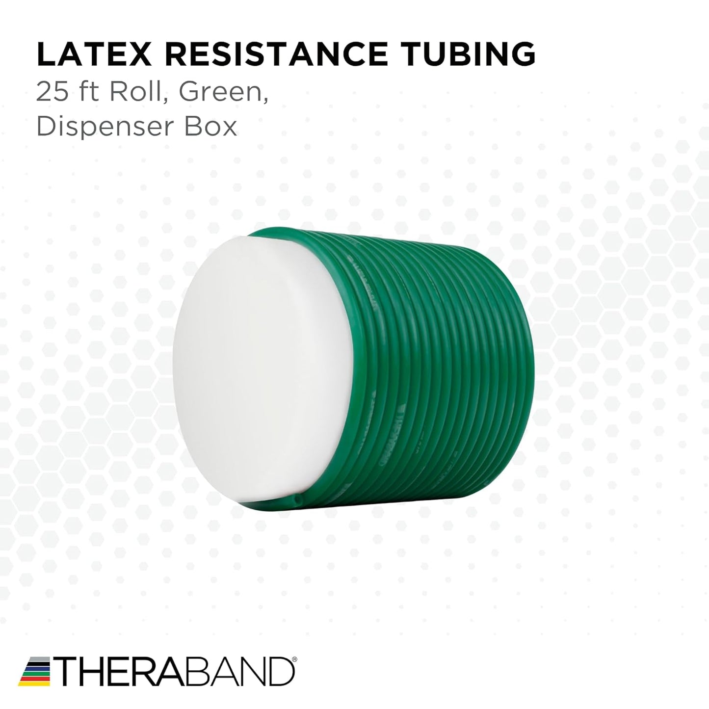 THERABAND Latex Resistance Tubing, Green, Heavy, Level 3, 25 ft Roll, Professional Grade for Upper and Lower Body Workouts, Cut-to-Length, Color-Coded Resistance Levels