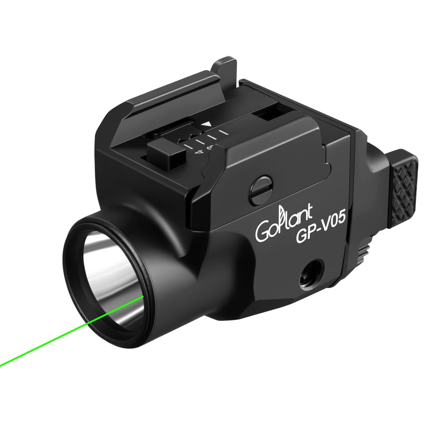 1500 Lumens Compact Weapon Laser Light, Aircraft Grade Aluminum Pistol Light, Adjustable Rail-Mounted Handgun Light and Green Laser Combo (Black)