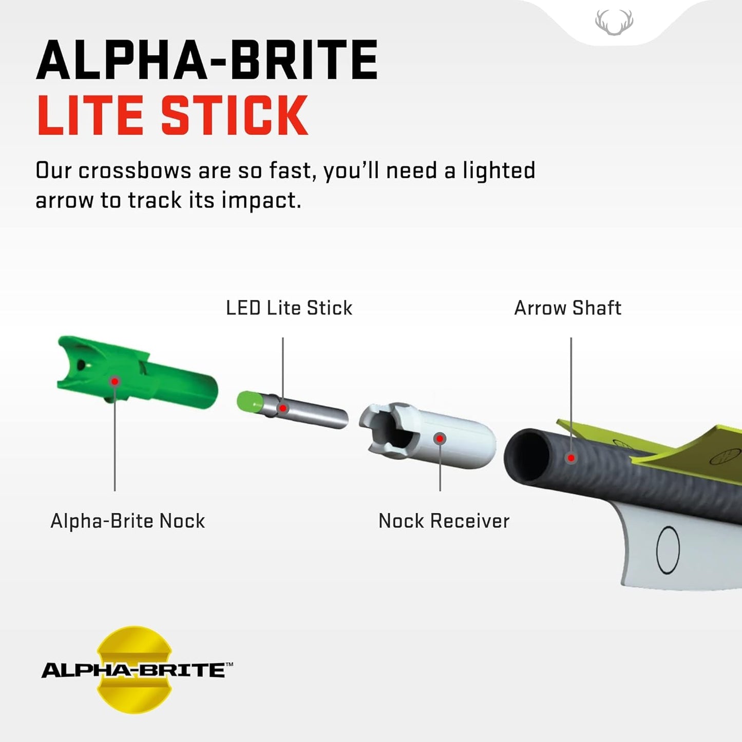 TenPoint Alpha-Brite Lite Stick, Green - 8 to 10-Hour Battery Life - Pack of 3