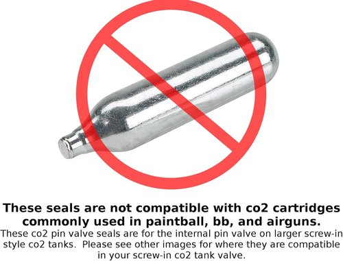Captain O-Ring - CO2 Internal Pin Valve Seals for Screw-in Paintball Tanks - 9oz, 12oz, 20oz Tanks (5 Pack)