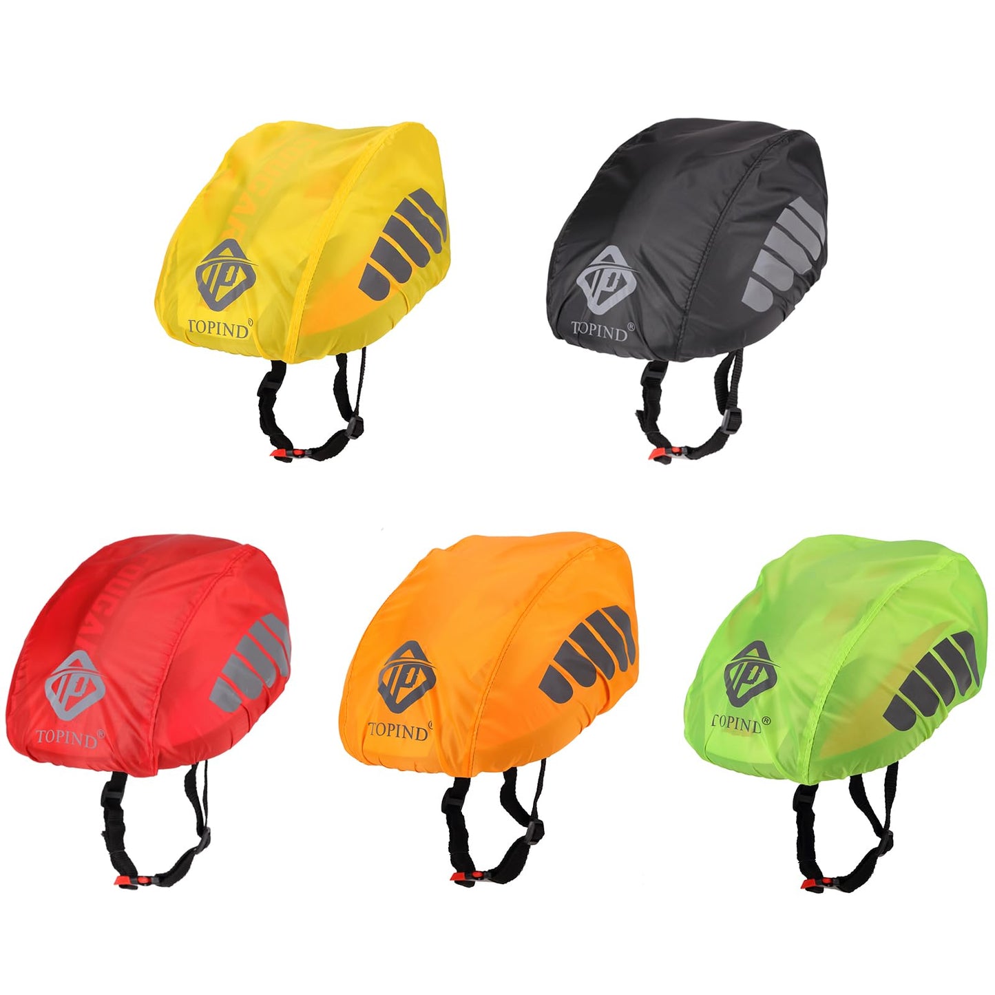 TOPIND Bike Helmet Cover High Visibility Waterproof Cycling Helmet Rain Cover with Reflective Strip Dustproof Breathable Mountain Road Bicycle Helmet Snow Cover Ride Gear (Orange, Medium)