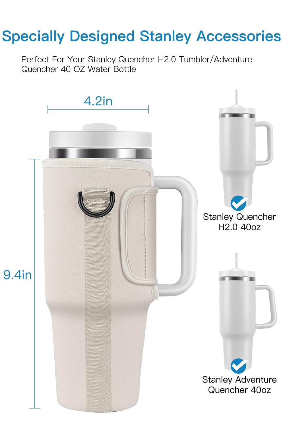 Joweese Water Bottle Carrier Bag Accessories for Stanley 40oz Tumbler with Handle,Travelling Camping Outdoor Sports Water Bottle Holder, Portable Water Cup Bags Strap Pouch for Stanley Cup