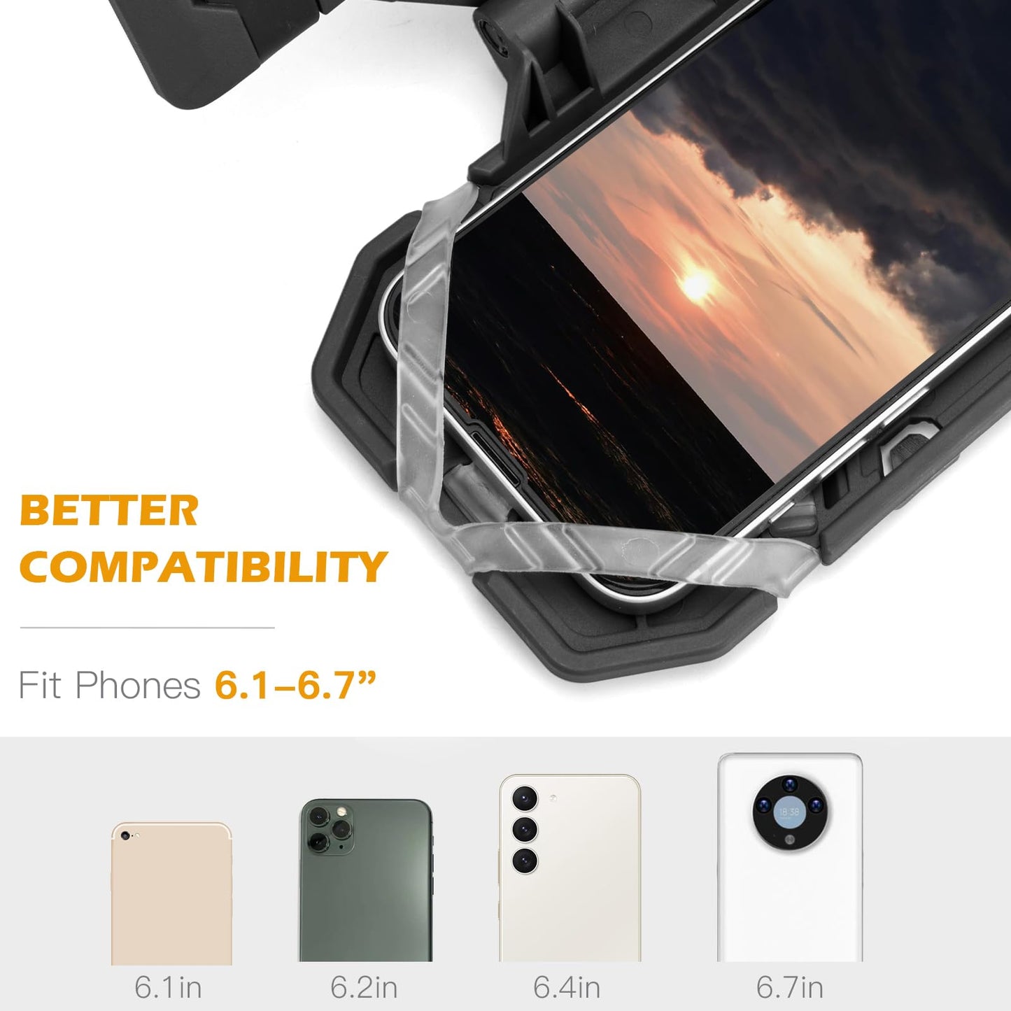 Jueachy Tactical Vest Phone Mount: Plate Carrier Phone Holder - Pouch Molle Cell Phone Holder for Screen Size 4.7"-6.7" Black