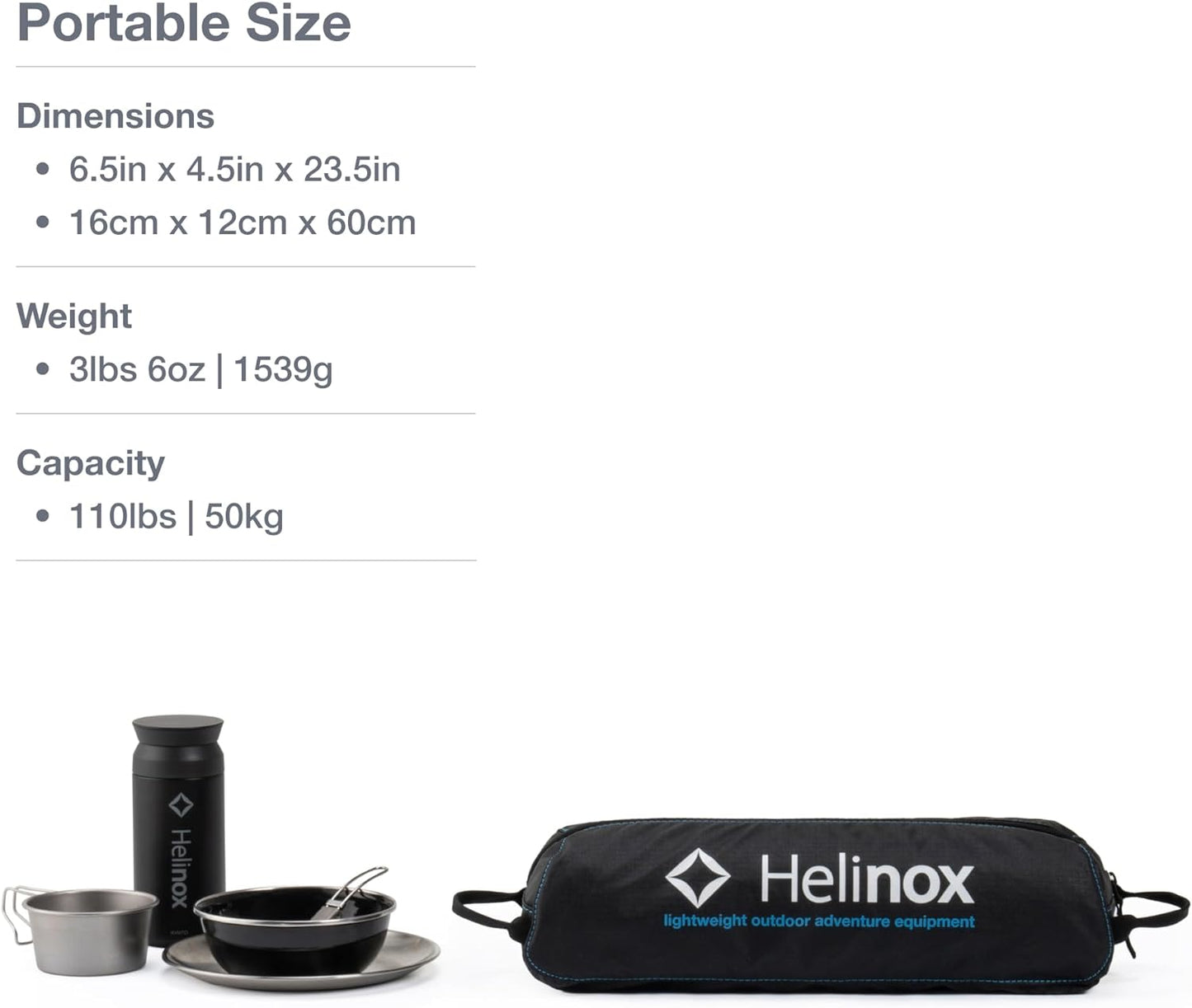 Helinox Table One Hard Top Lightweight, Collapsible, Portable, Outdoor Camping Table, Regular - 23 x 15 Inches, Black