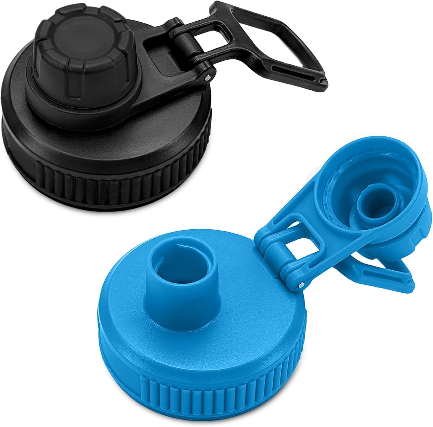 Hydro Flask Wide Mouth Spout Lids | 2-Pack Replacement | Easy Carry (Black & Sky Blue)