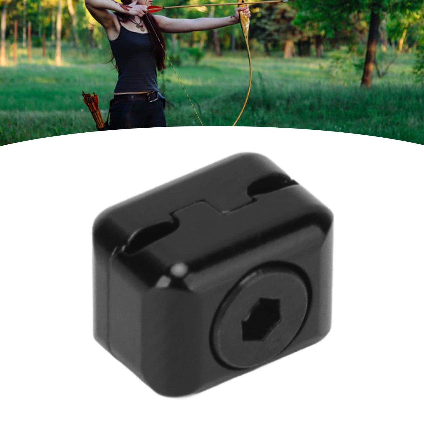 Qiilu Drop Away Rest Clamp Buckle Rest Clamp Buckle Aluminum Alloy Rest Cable Clamp Buckle Metal Fastener Clip Archery Bowstring Adjustment Knob for Drop (Black)