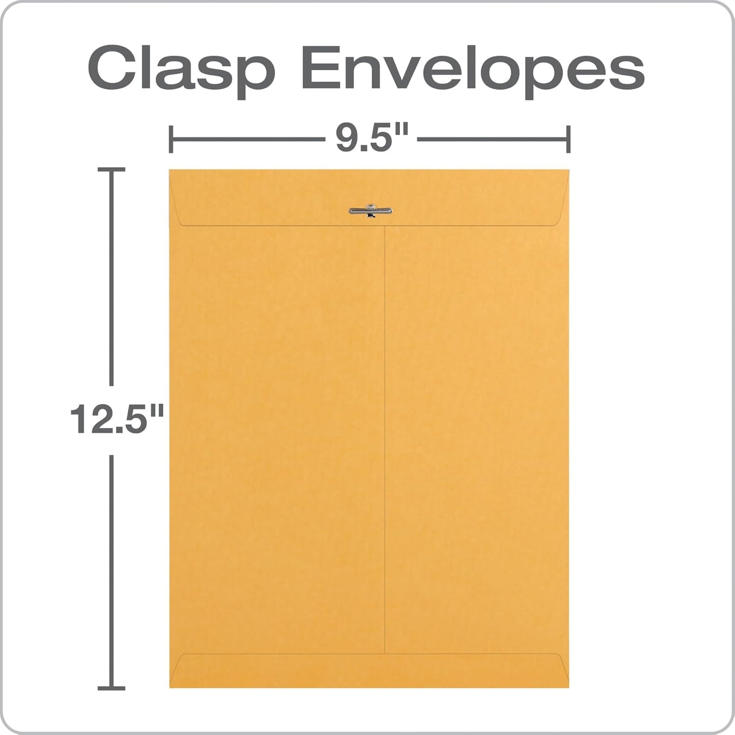 Quality Park 6 x 9 Clasp Envelopes, Clasp and Gummed Closures for Storing or Mailing, 28 lb Kraft Paper, 100 per Box (QUA37855)