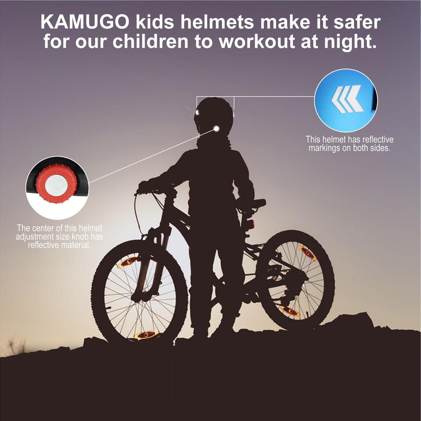 KAMUGO Kids Bike Helmet for Girls Boys Ages 2-8 Years, Toddler Bicycle Helmet Suitable for Skateboard Scooter Roller Skating Inline Roller Skating