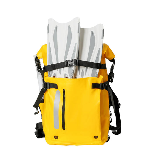 KEEFREE 30L Roll Top Waterproof Floating Backpack, Equipment Pocket, Marine Floating Dry Bags for Kayaking Tracing Beach Fishing Hiking Survival Camping Travel