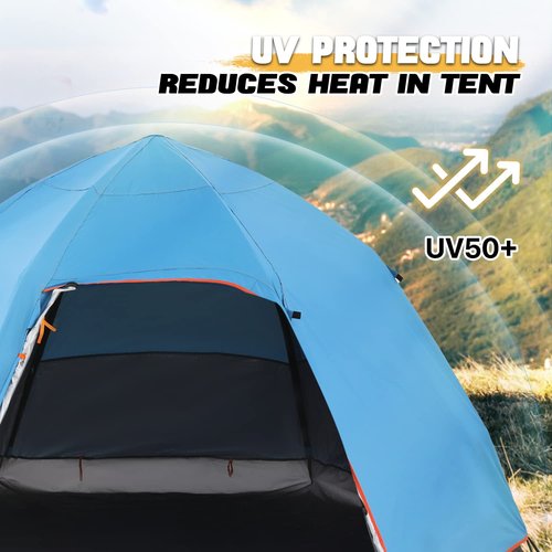 MoNiBloom Camping Tent 1-2 Person Dome Tent Ultralight Easy Set Up and Carry Family Tent Backpacking Portable Lightweight Tent for Outdoor Beach Backpacking Hiking Car Trip, Blue