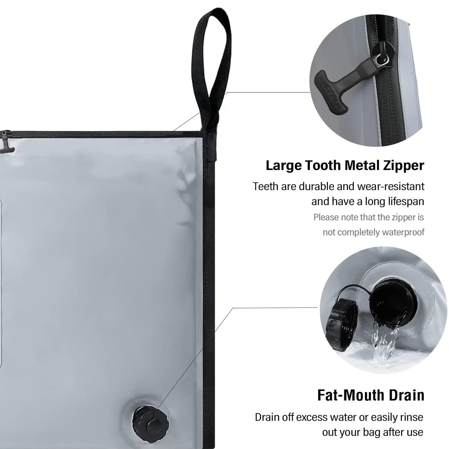 Buffalo Gear Insulated Fish Kill Bag 48×18In,Leakproof Fish Cooler Bag,Portable Waterproof Fish Bag Keep Ice-cold More Than 24 Hours
