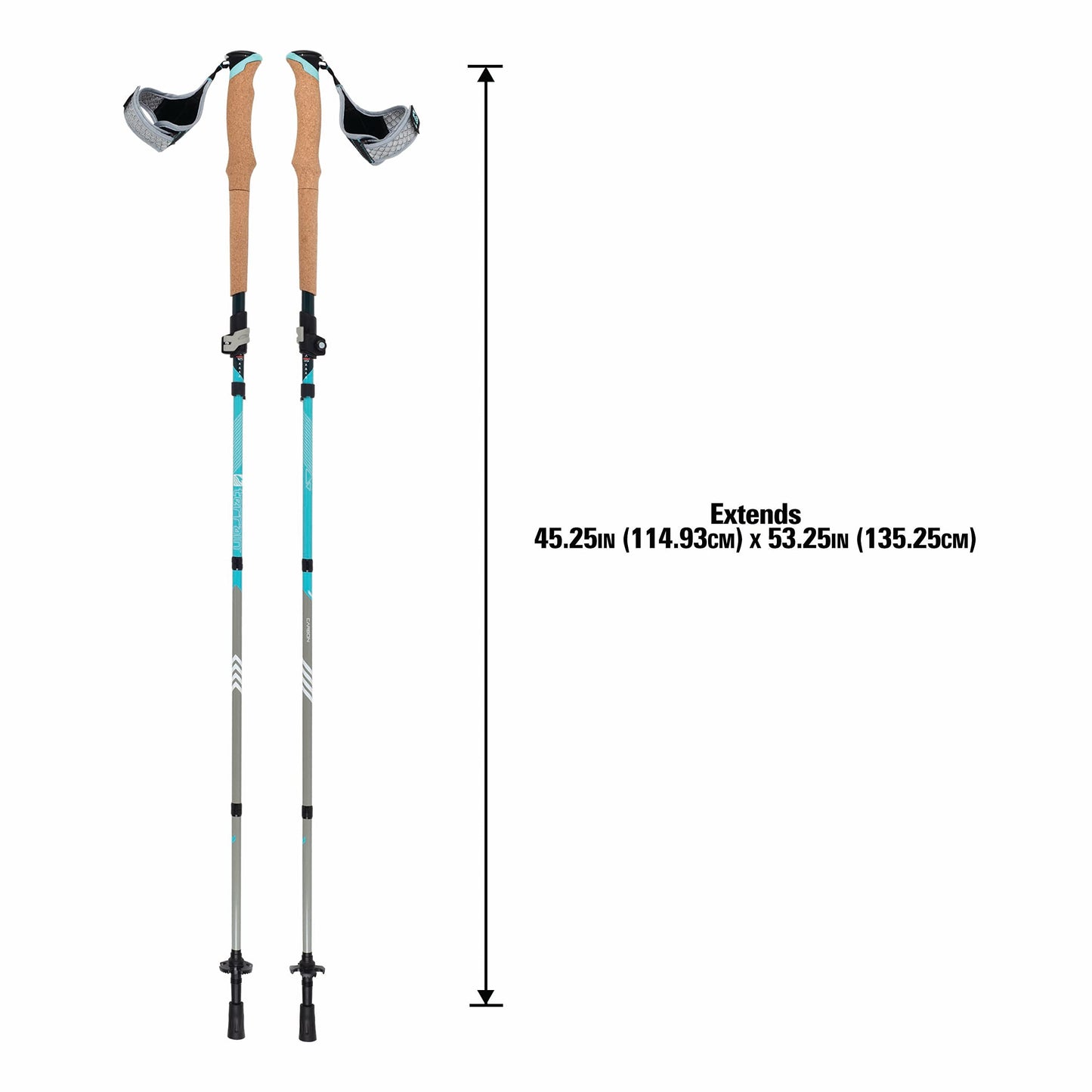 Terrain Alpha Vertex Carbon Trekking Poles, Walking and Hiking Sticks, Glacier Melt