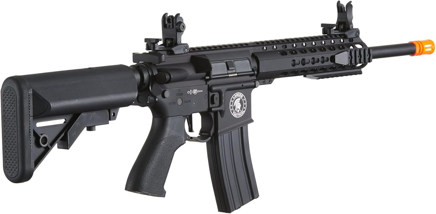 Lancer Tactical Gen 2 LT-19 Airsoft M4 Carbine 10" Electric Full/Semi-Auto Airsoft AEG Rifle, Included 6mm 0.20g BBS, Charger, and Battery