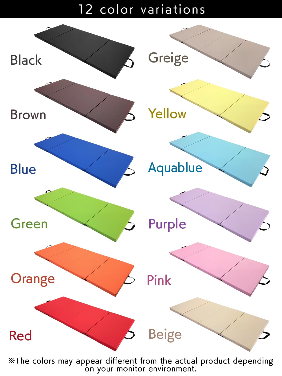 KaRaDaStyle Gymnastics Mat 4-Folding Stretch Mats 71"x31"x2" Exercise Muscle Training Children Play Horizontal Bar Mat Yoga Sports Soundproof Home Use (Yellow/4-fold)