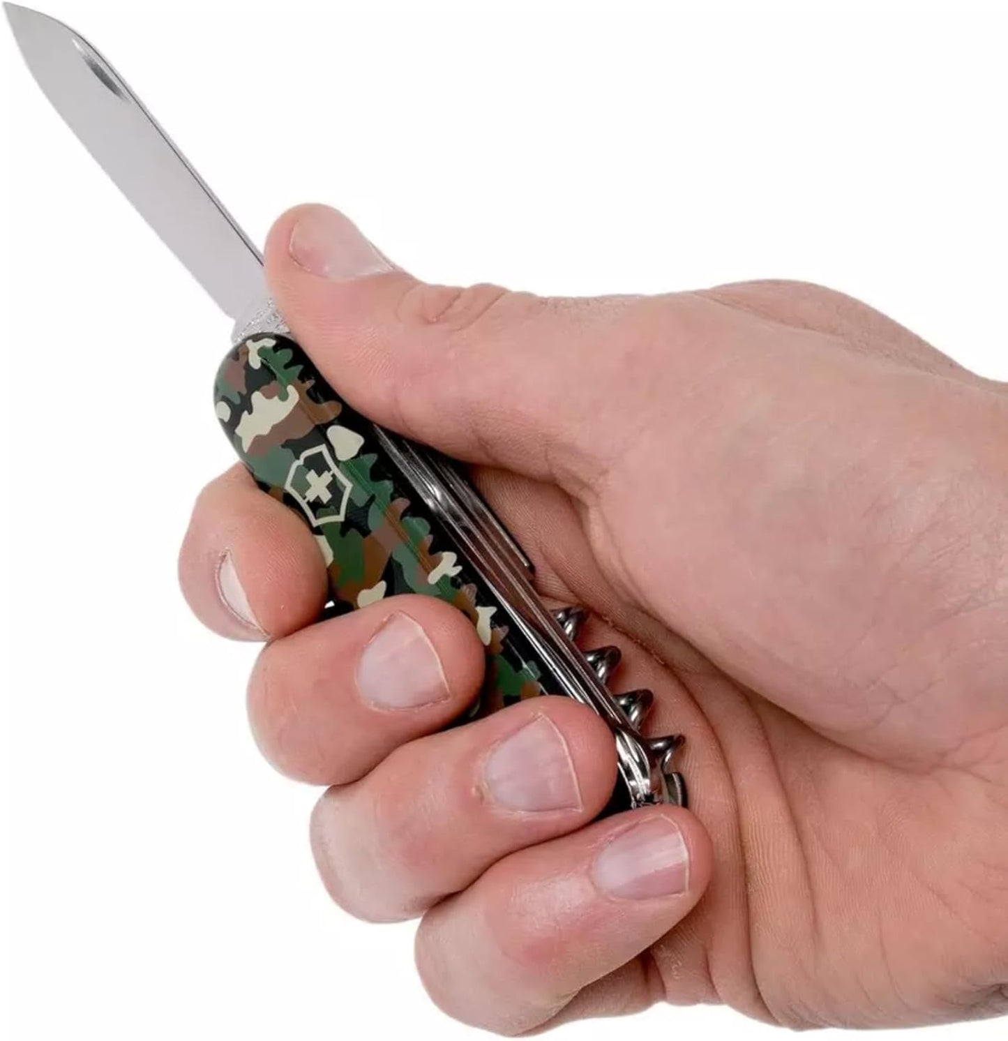 Victorinox Huntsman Swiss Army Knife, 15 Functions, Swiss Made Pocket Knife with Large Blade, Screwdriver, Scissors and Wood Saw - Red