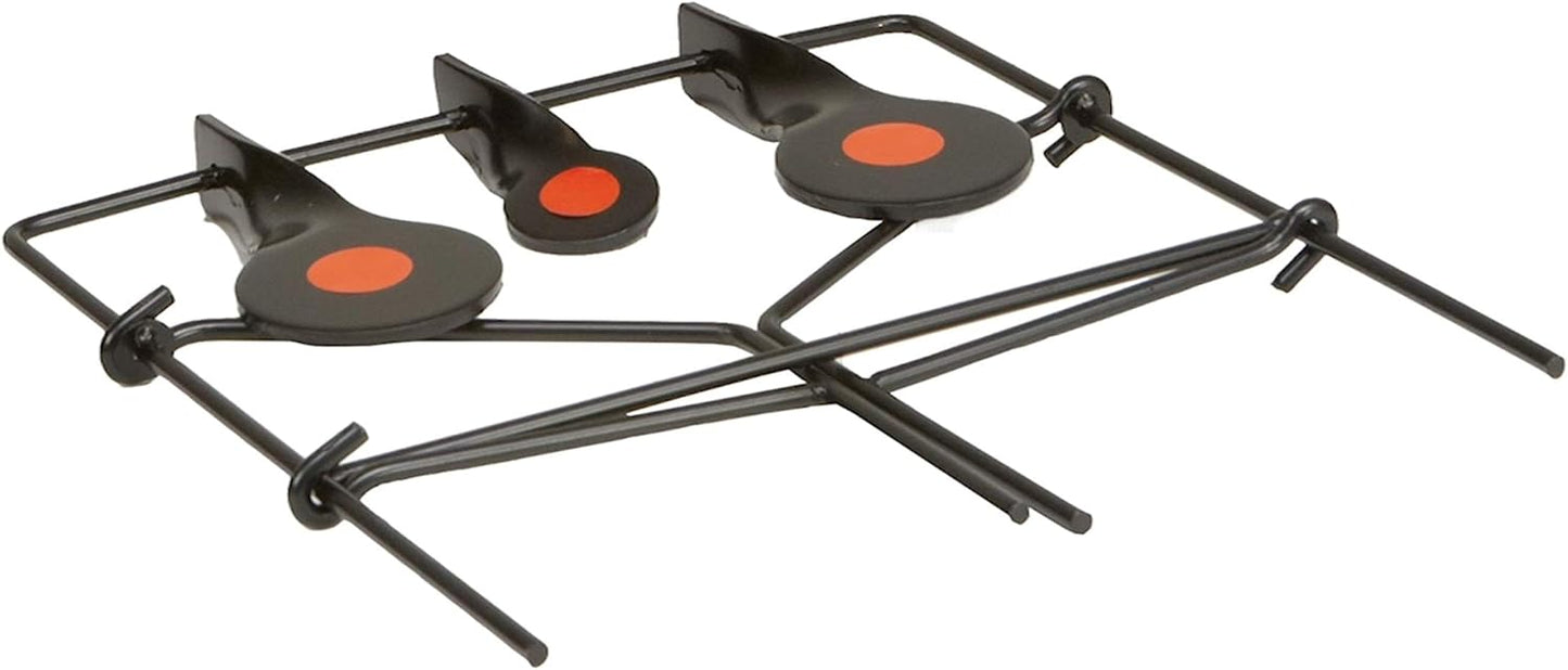 EZ Aim Metallic Triple Spinner Target System, Rimfire .22 Cal. and Air Guns, Shooting Target 12"W x 13"H, Black/Red