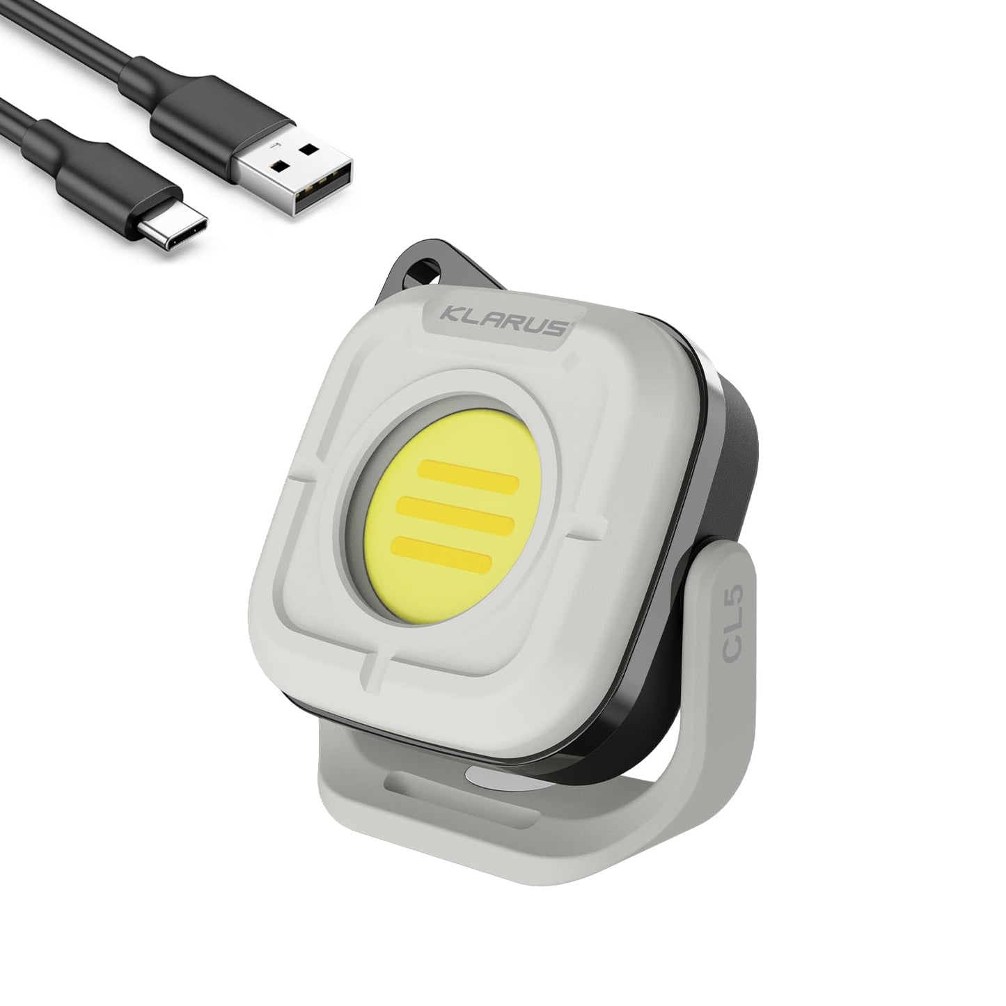 Klarus CL5 Small Work Light Powerful Magnetic Flashlight - 650lm Bright, 4 Color Temperatures (2700K-6500K) & USB-C Rechargeable, 180° Rotatable, IPX5 Waterproof, Portable LED Pocket Light