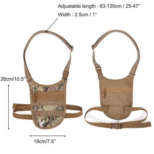 Tactical Underarm Crossbody Sling Bag, Shoulder Chest Pack Molle Waist Hidden Gun Bag for Outdoor Travel Wallet Phone Key MCBK