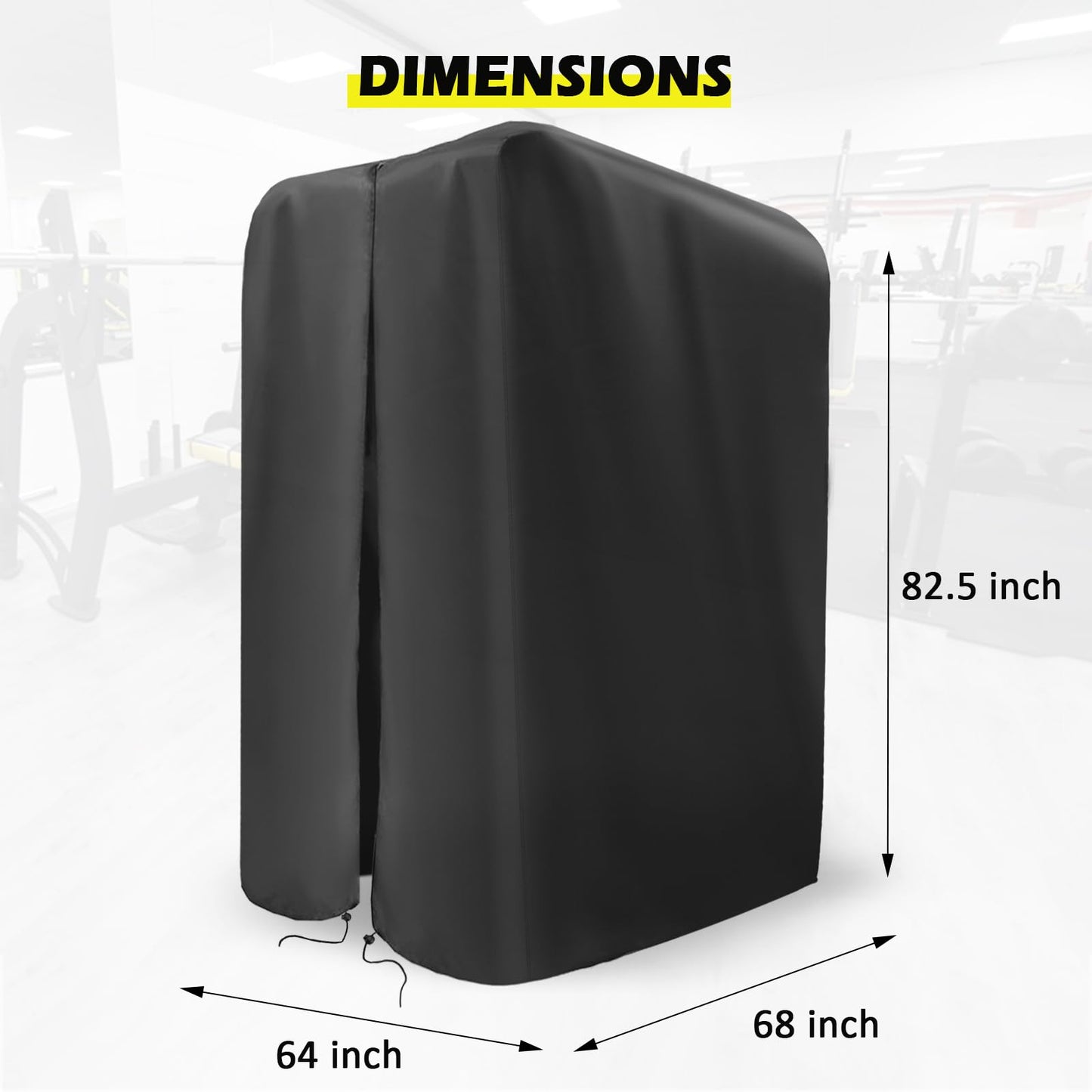 Guisong Gym Rack Cover with Waterproof Zipper, Protective Cover for Squat Rack and Weight Lifting Machine,Home Gym Workout Equipment Cover for Indoor or Outdoor-64"W x 68"D x 82.5"H