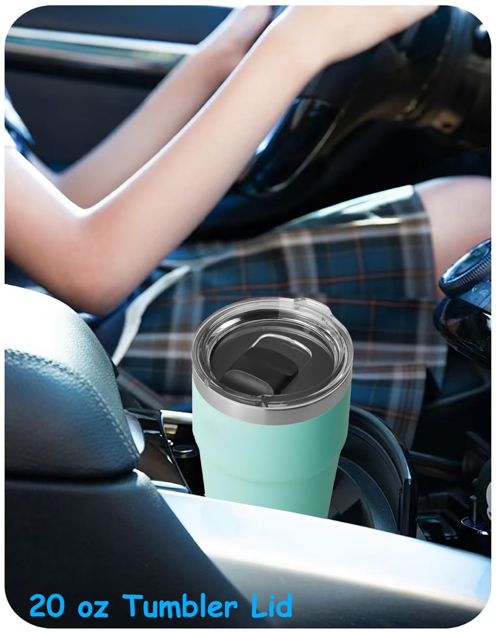 2Pack 20 oz for YETI Tumbler Lid, with 3 Black Magnetic Slider Replacement, Compatible for YETI 20 oz Tumbler, for 10/24 oz Mug and 10 oz Lowball, Coffee Tumbler
