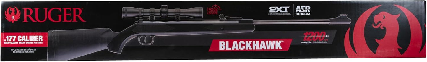 Umarex unisex adult Ruger Blackhawk .177 Caliber Pellet Gun with 4x32mm Scope Air Rifle, Black, Large US