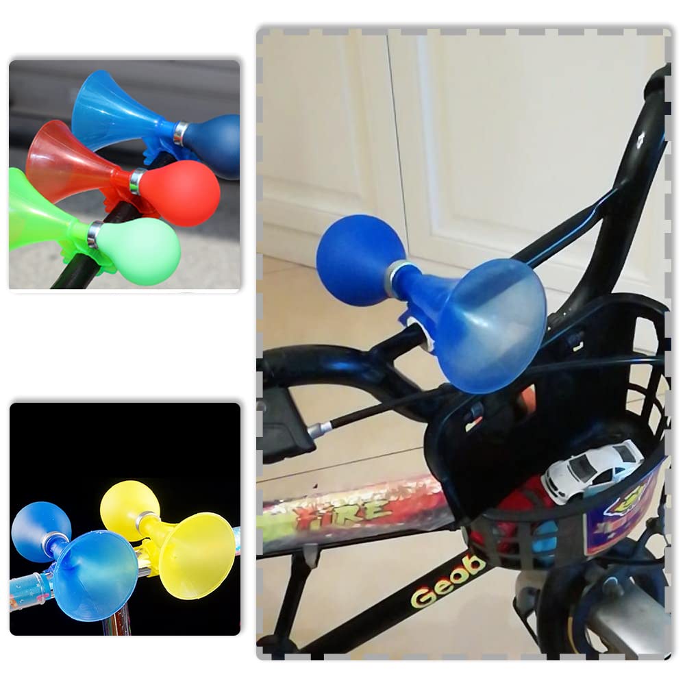 3 Piece Kids Bike Horn Air Horn Clown Bicycle Horn Plastic Scooter Bike Bell for Cart Kids Boys Girls