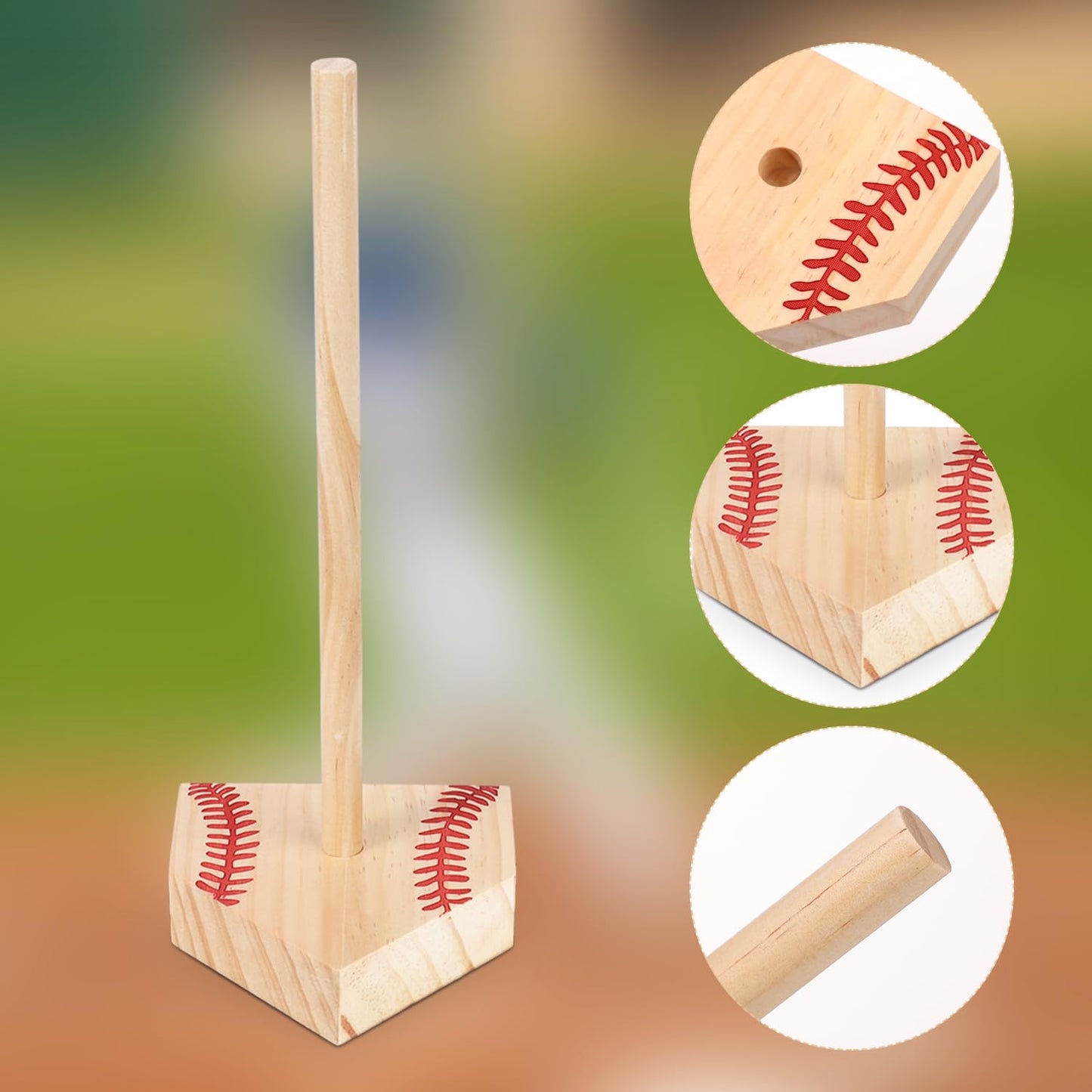 Wooden Baseball Softball Ring Display Holder, 10.63x3.94 Baseball Softball Home Stacking Championship Ring Display Holder Stand for Ball Lovers Kids Teens Adults