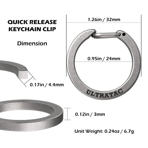 UltraTac 2-Pack Round Carabiner Keychain Clip, Stainless Steel Quick Release Circle Keychain Carabiner Hooks for Keys and EDC Items