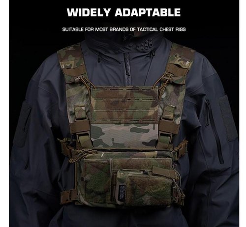 Tactical Modular Panel with Hook and Loop for Tactical Chest Rig Huntting Vest (Black)