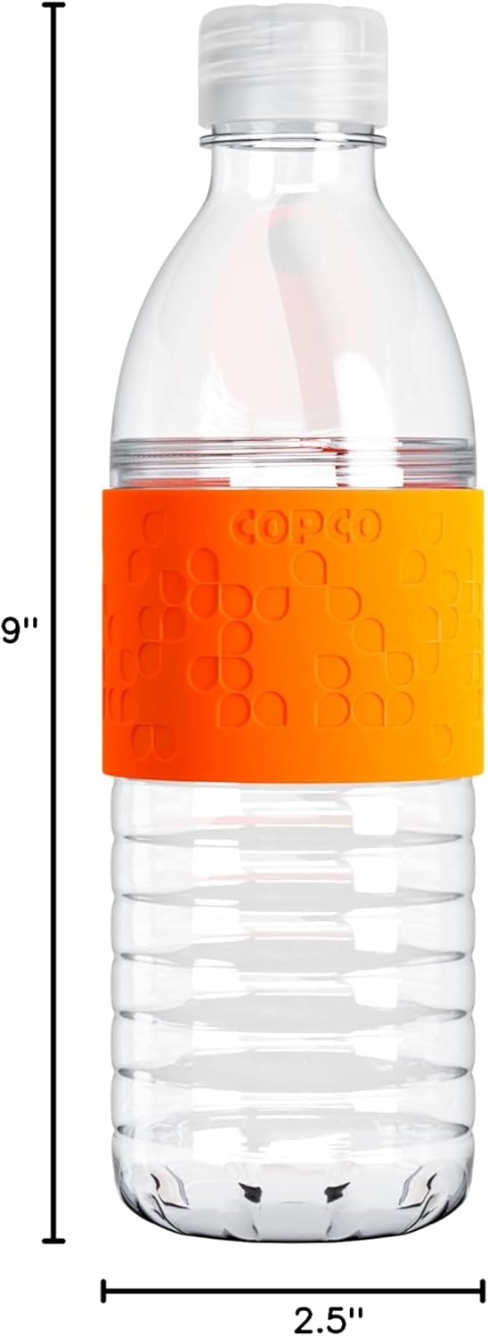 Copco Hydra 16.9 oz Water Bottle with Leak-Proof Lid - Tritan Reusable with Textured Grip Sleeve - BPA-Free, Shatter-Resistant, Dishwasher Safe for Travel, Gym, Work, Outdoors (Pink)