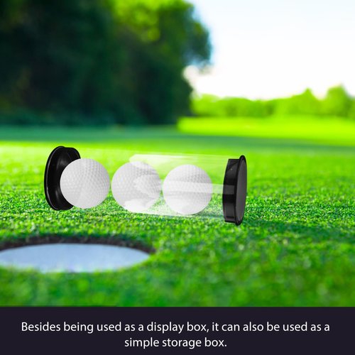 INOOMP 4Pcs Golf Ball Display Case Golf Ball Cube Clear Golf Ball Holder Case Small Sports Ball Carrier for Baseball Collectibles