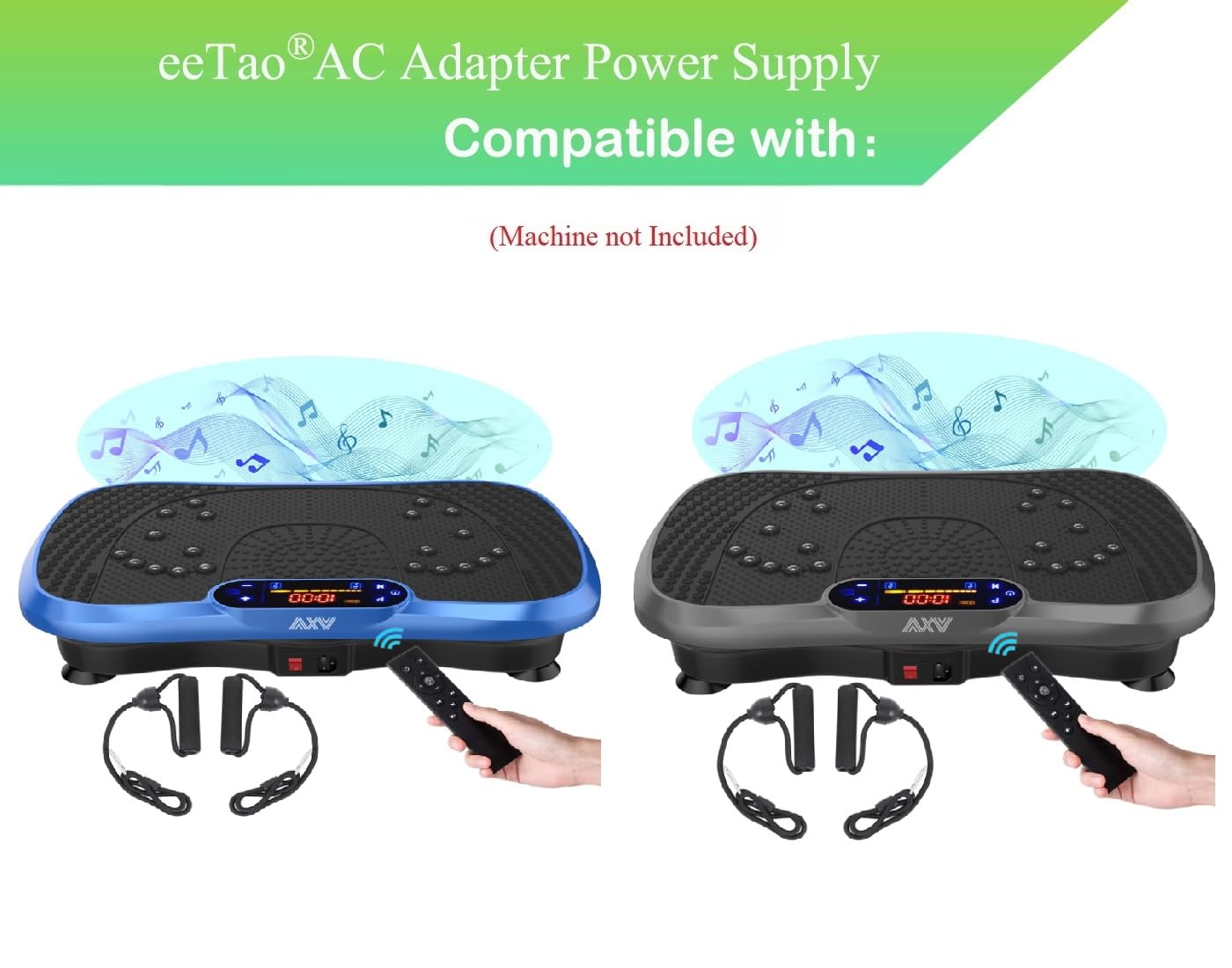 eeTao AC in Power Cord Outlet Socket Cable Plug Lead Compatible with AXV FR78 Slim Boat Vibration Plate Exercise Machine Whole Body Workout Vibrate Fitness Platform Lymphatic Drainage Machine