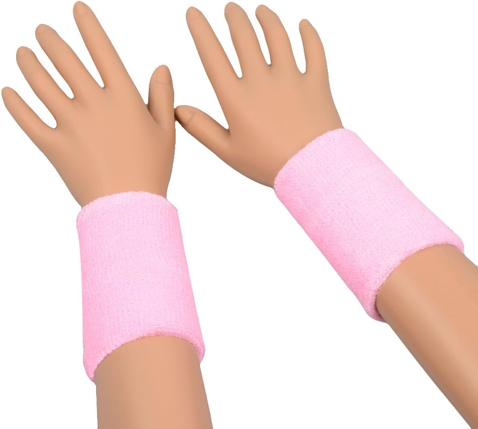 10 Pairs (20 Pieces) Colorful Sports Wristbands Wrist Sweatbands Wrist Sweat Bands