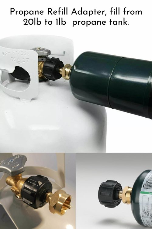 Propane Refill Adapter for 1 LB Gas Tanks from 20 LB Cylinder PZ-101