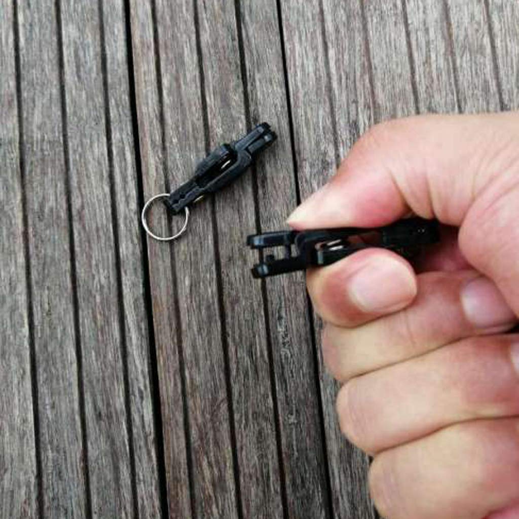 Keproving 10pcs Fishing Line Clips with O Shaped Rings Snap Weight Release Clip for Offshore Fishing Planer Board Kite Heavy Tension Snap Release Clip Downriggers Outrigger Release Clips (Black)