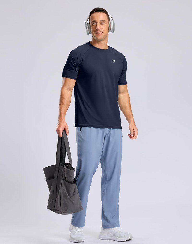 G Gradual Men's Athletic Workout T-Shirts Moisture Wicking Cooling Running Shirts Short Sleeve Performance Tee for Gym Tennis(Navy,3XL)