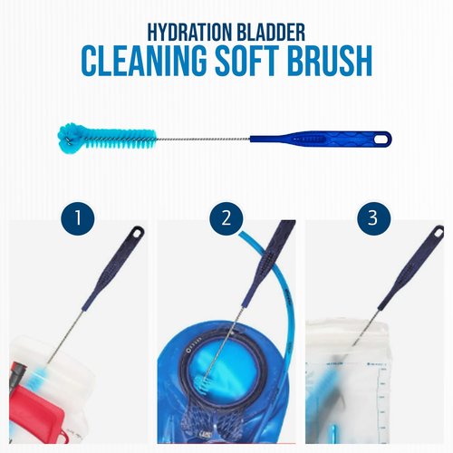 (2) Two Set Reservoir Hydration Bladder Cleaning Kit - 6-In-1 Water Reservoir Cleaning Kit Of 3 Brushes, Collapsible Frame, (24) Cleansing Tablets & Carry Pouch - Cleaner Set For Back Pack Bladder