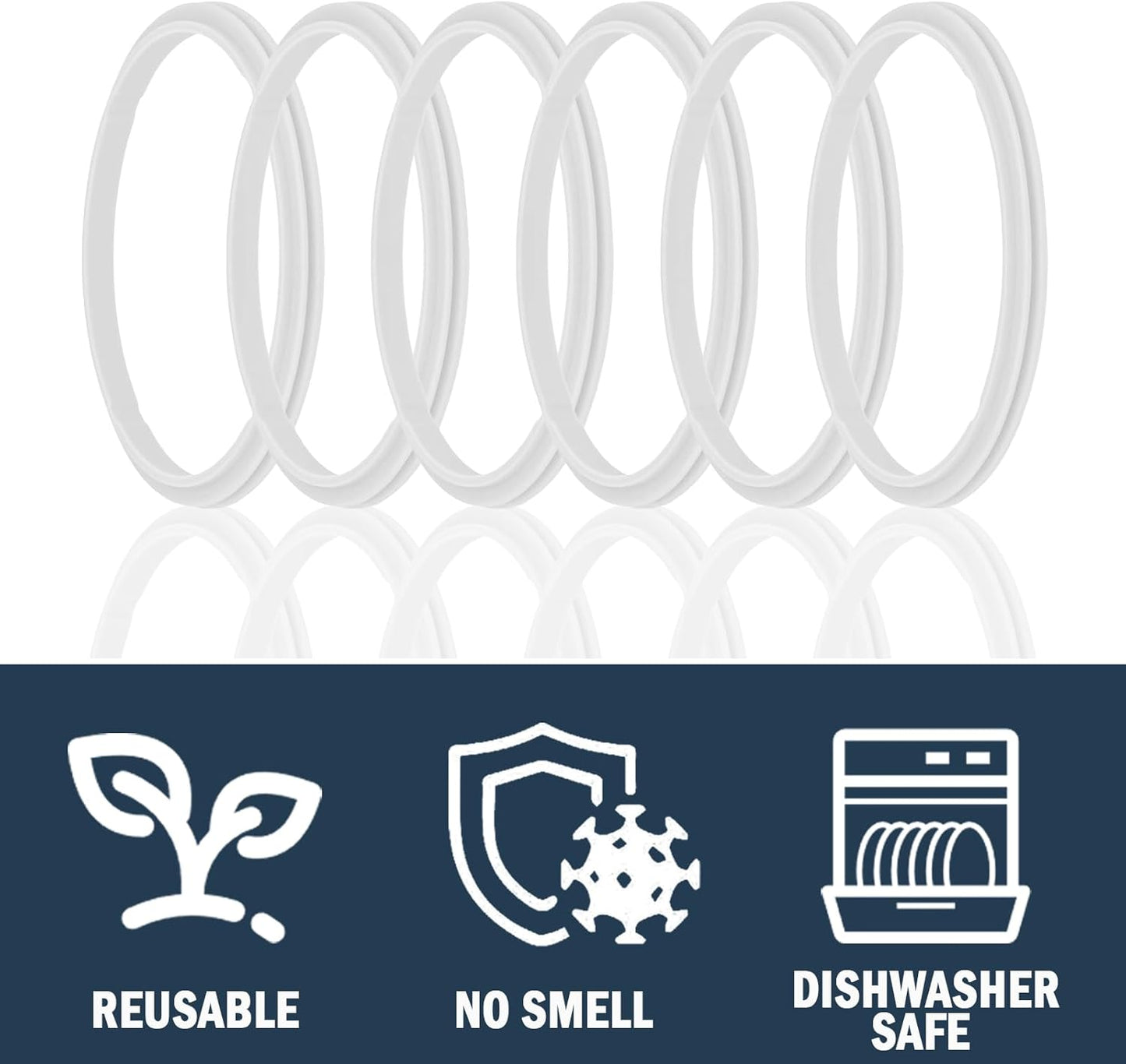 Greant 6 PCS O Ring for HydroFlask Wide Mouth Lid, 2'' to 2.3'' Rubber Seal for Hydro Flask Lid, fit Hydroflask Gasket Replacement, 3 Sizes for Different Lids