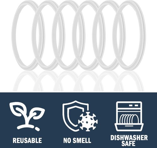 Greant 6 PCS O Ring for HydroFlask Wide Mouth Lid, 2'' to 2.3'' Rubber Seal for Hydro Flask Lid, fit Hydroflask Gasket Replacement, 3 Sizes for Different Lids