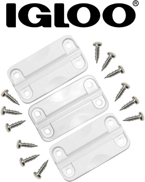 Igloo Cooler Plastic Hinges for Ice Chests (Set of 3) - Made in the USA - Standard Size - Contains UV Inhibitors